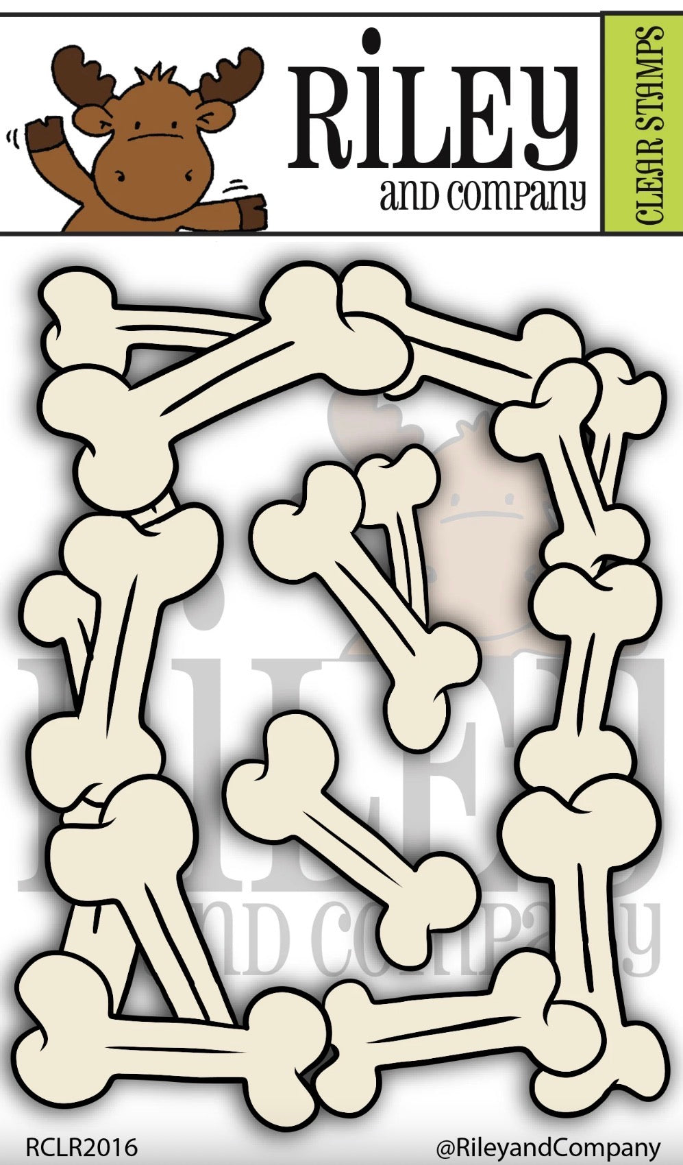 Riley and Co - Clear Stamps and Die Set - Dog Bone Frame