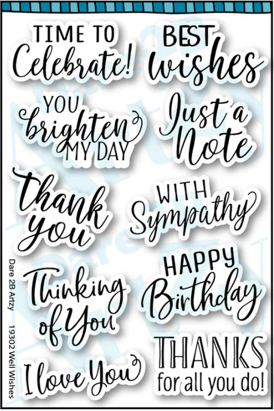 Dare 2B Artzy - Clear Stamp Set - Well Wishes