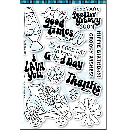 Dare 2B Artzy - Coordinating Clear Stamp and Die Set - Good Times Roll