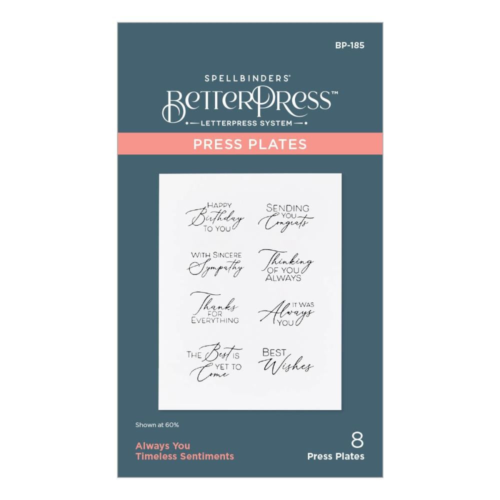 Spellbinders - BetterPress Plates - Always You Timeless Sentiments