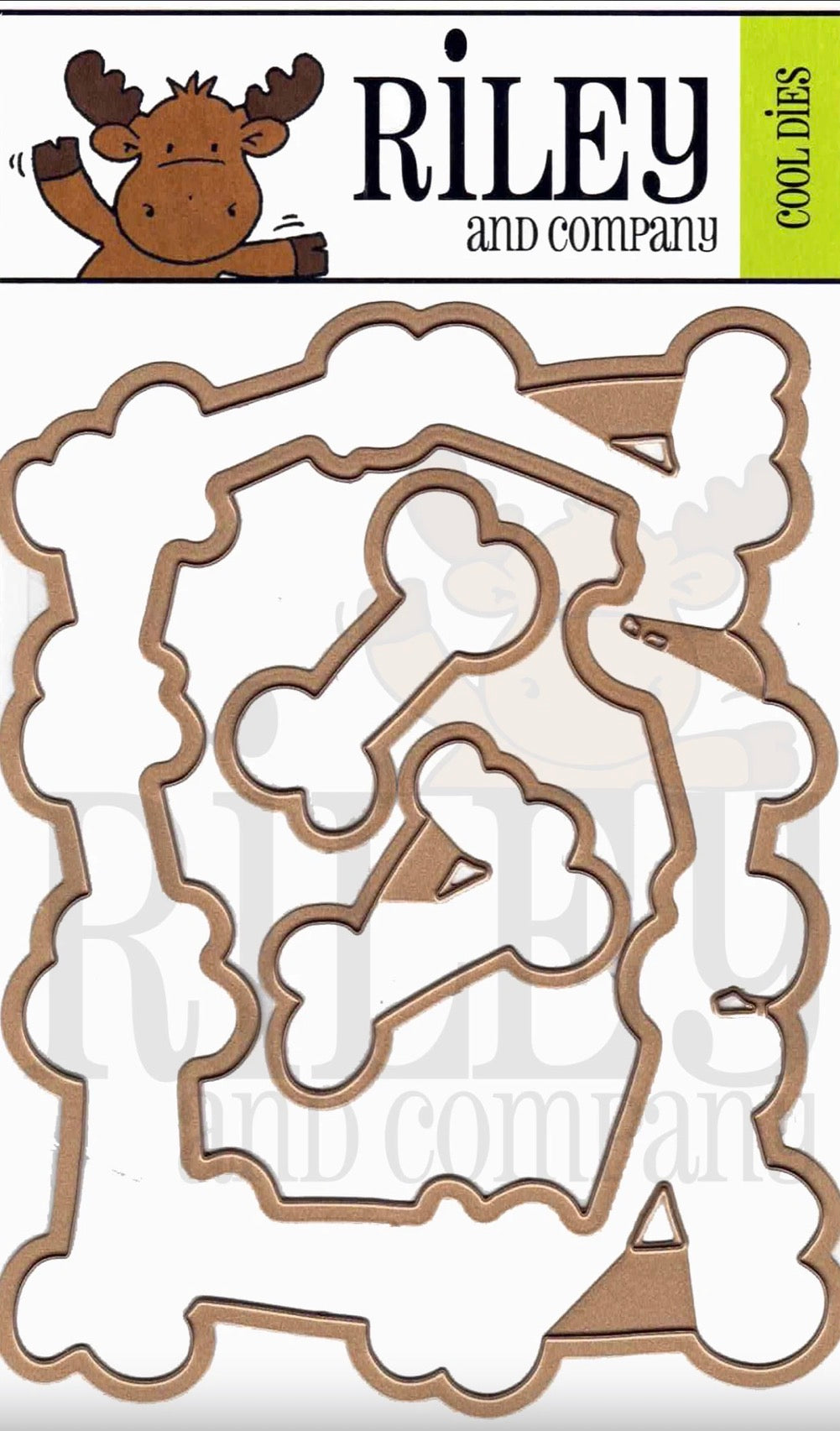 Riley and Co - Clear Stamps and Die Set - Dog Bone Frame