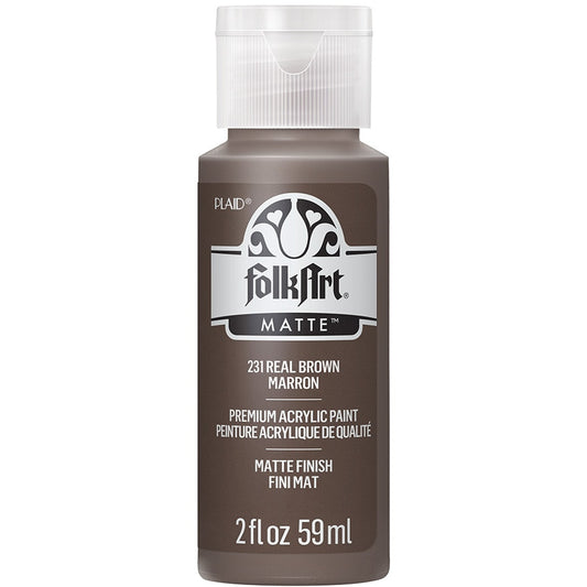 FolkArt - Matte Acrylic Paint - Real Brown
