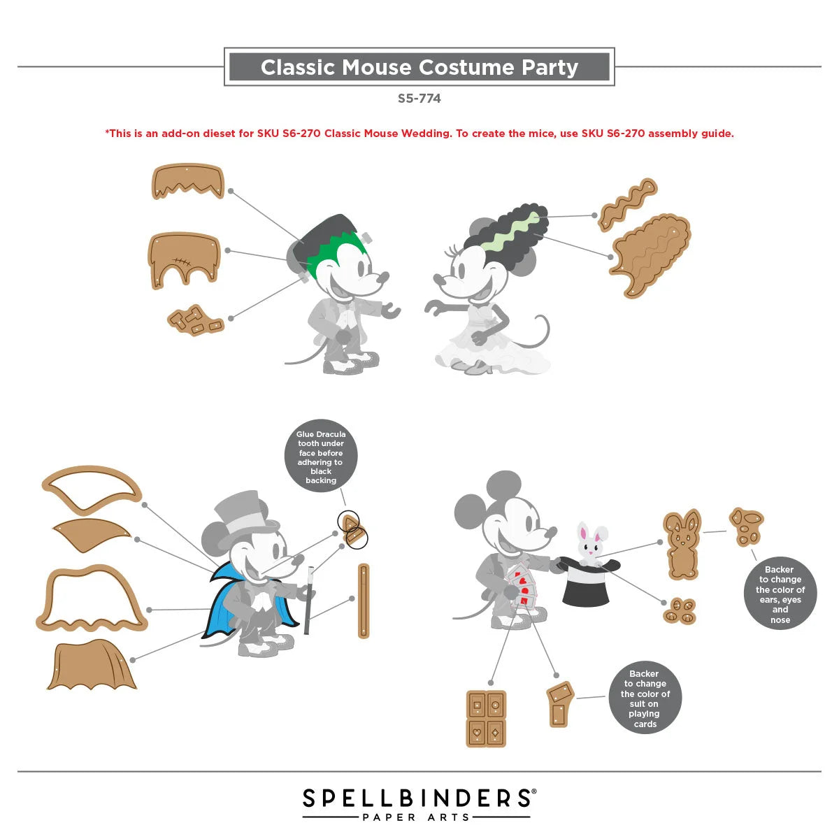 Spellbinders - Cutting Dies - Classic Mouse Costume Party