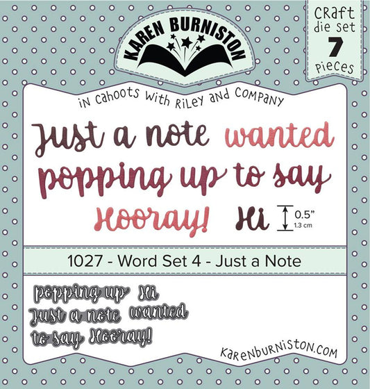 1027 Karen Burniston - Word Set 4 - Just A Note