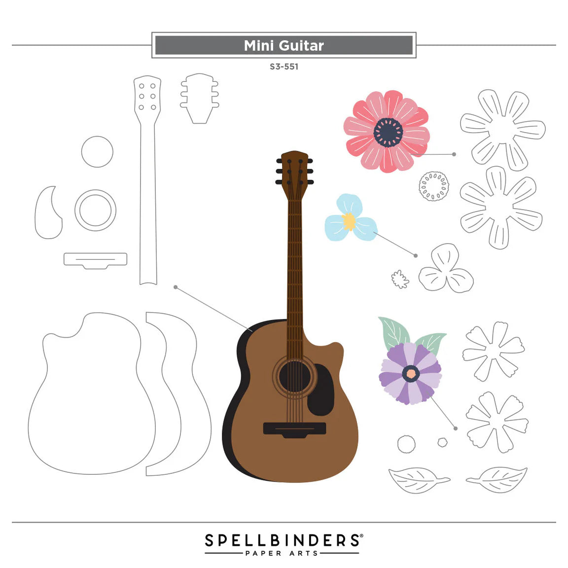 Spellbinders - Cutting Dies - Mini Guitar