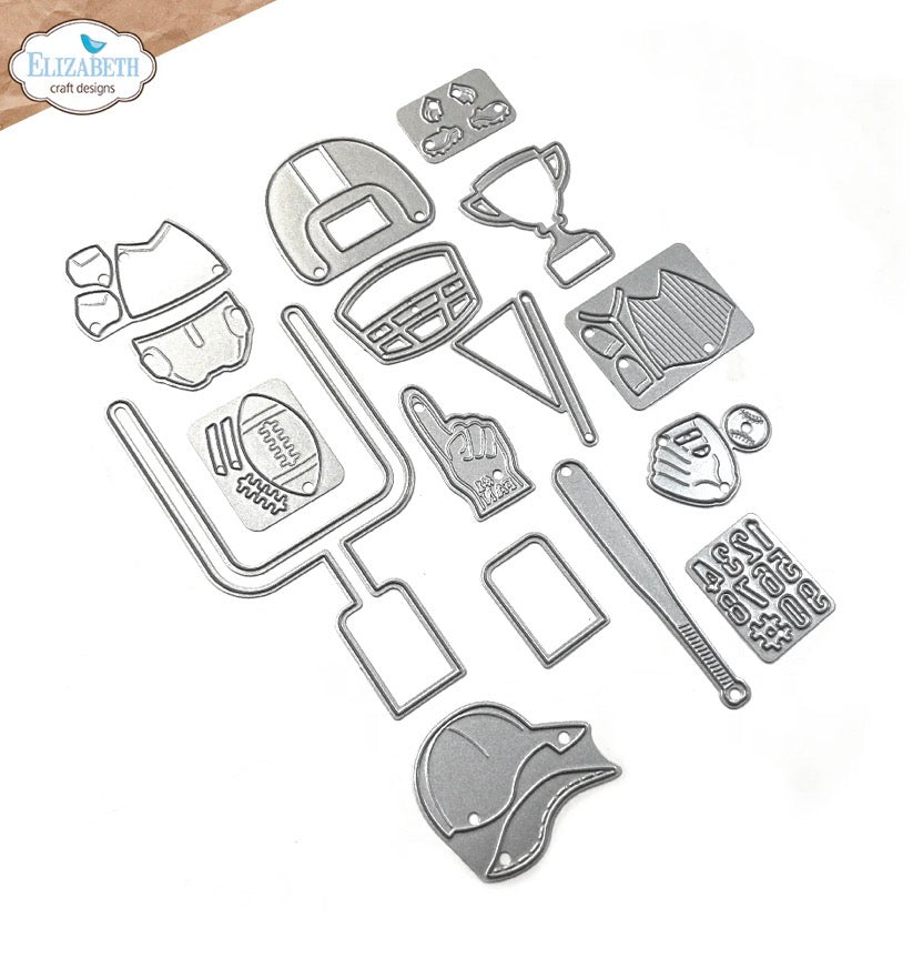 Elizabeth Craft Designs - Steel Cutting Dies - Football & Baseball Accessories