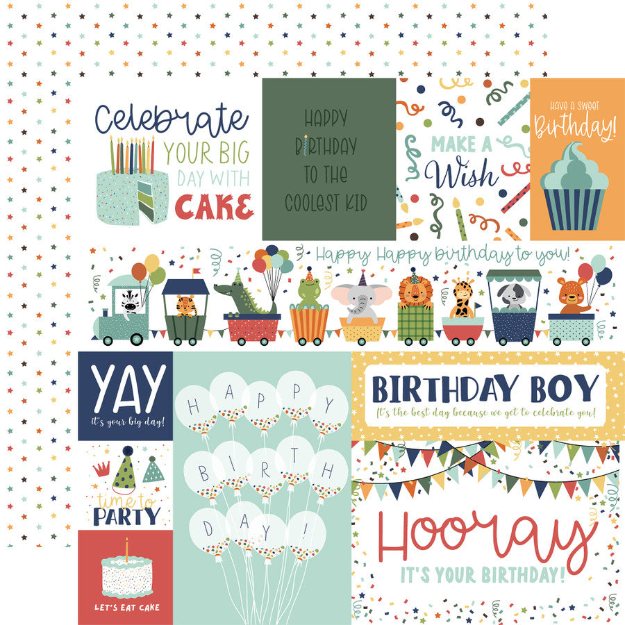 Echo Park - A Birthday Wish Boy - Multi Journaling Cards
