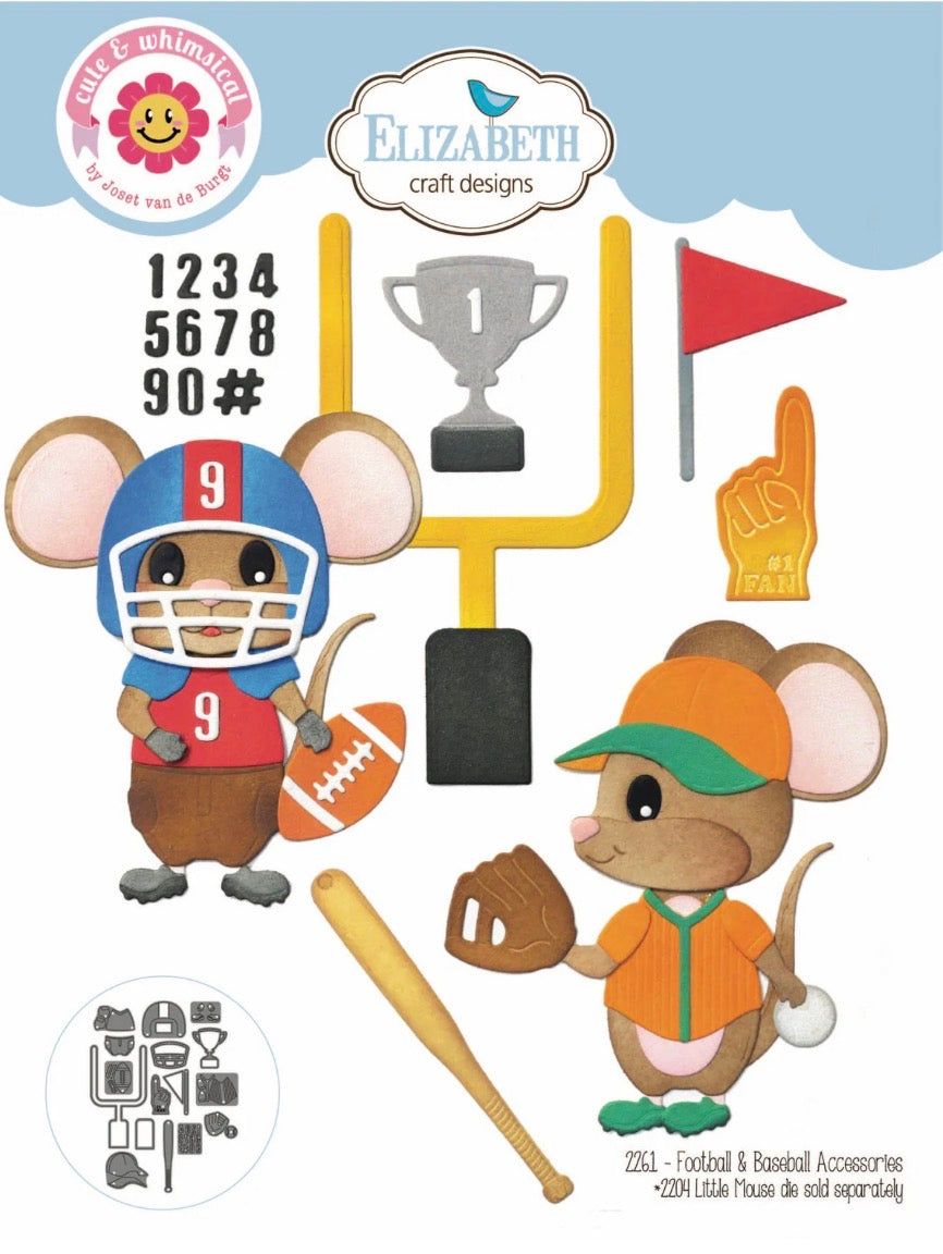 Elizabeth Craft Designs - Steel Cutting Dies - Football & Baseball Accessories