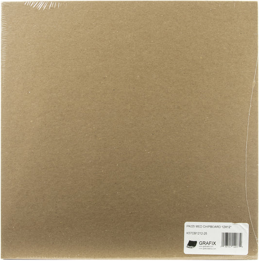 Grafix - 12x12 Medium Weight Chipboard - Kraft