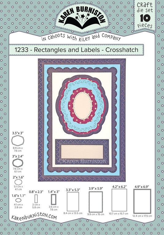 1233 Karen Burniston - Rectangles And Labels Crosshatch