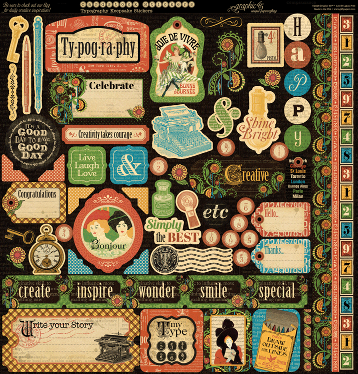 Graphic 45 - Keepsake Kit with Exclusive Metal Die-Set - Typography