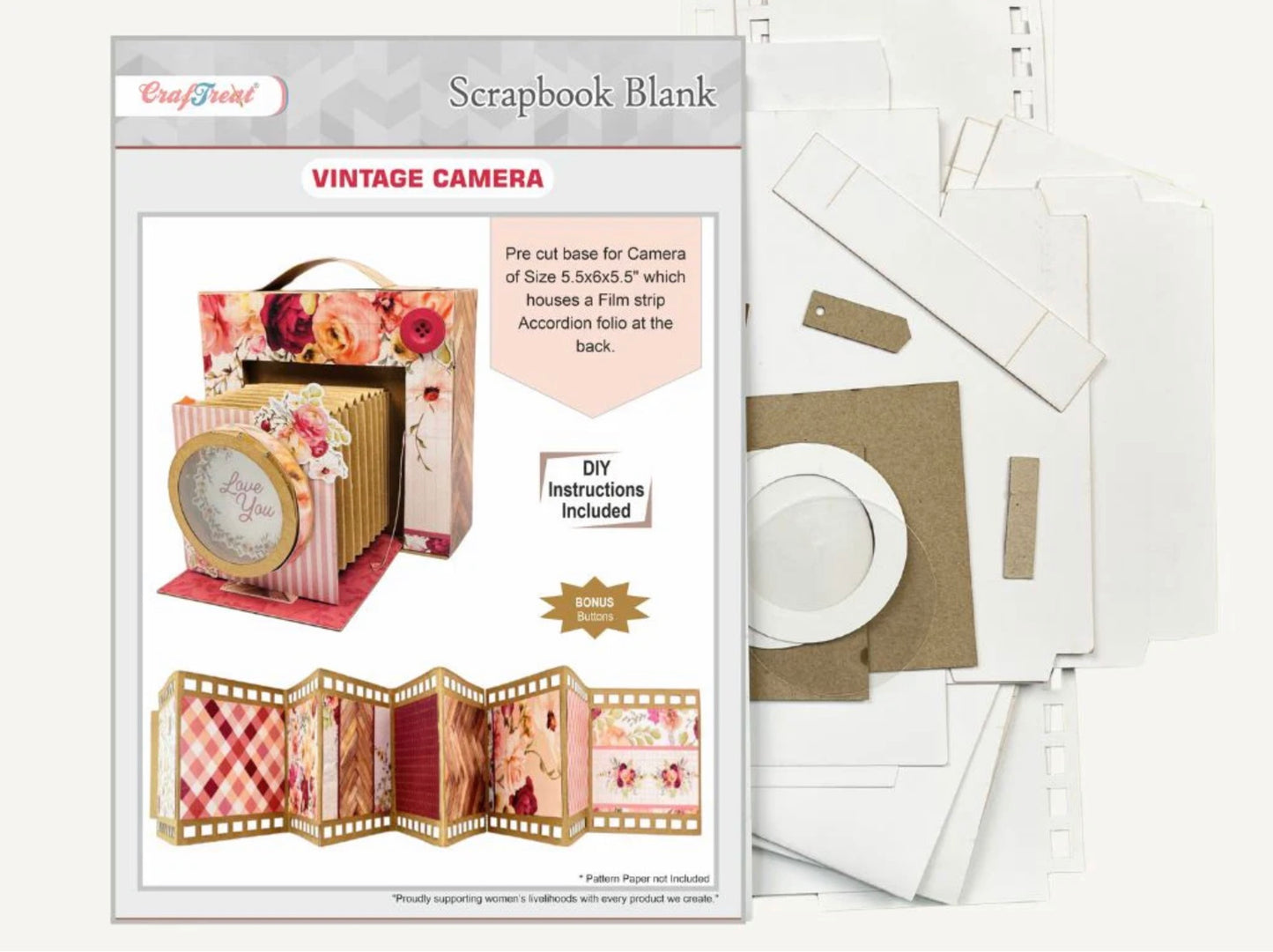 CrafTreat - Vintage Camera - Ivory