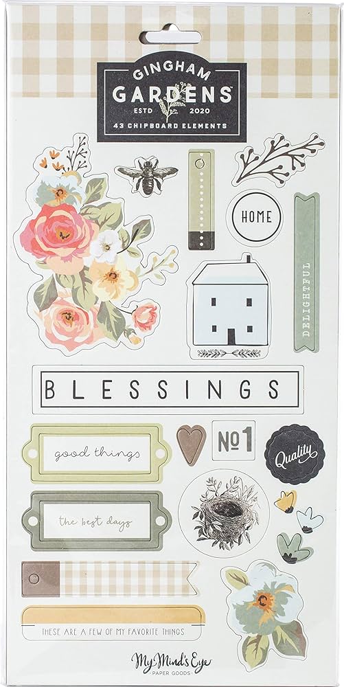 My Mind’s Eye - Gingham Gardens - Chipboard Elements