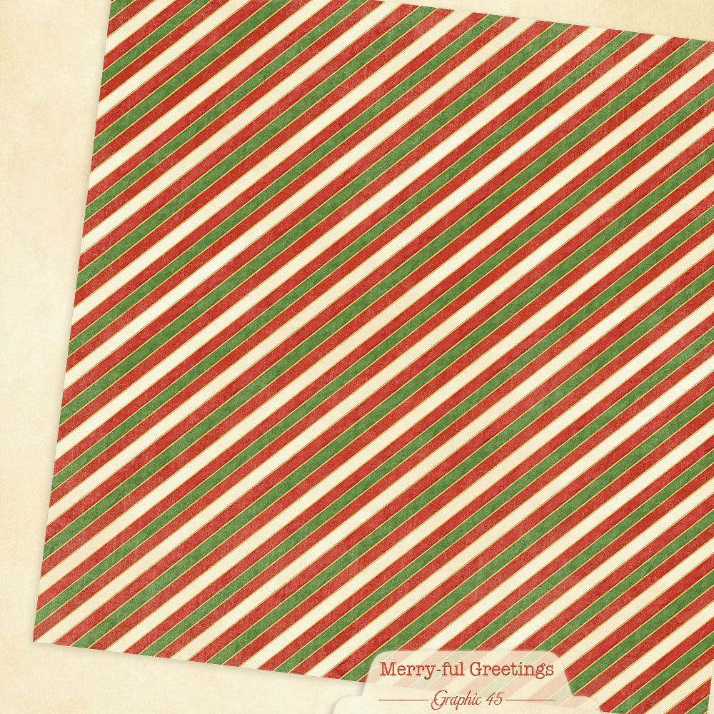 Graphic 45 - 12x12 Plaids, Stripes & Solids Pack - Merry-ful Greetings