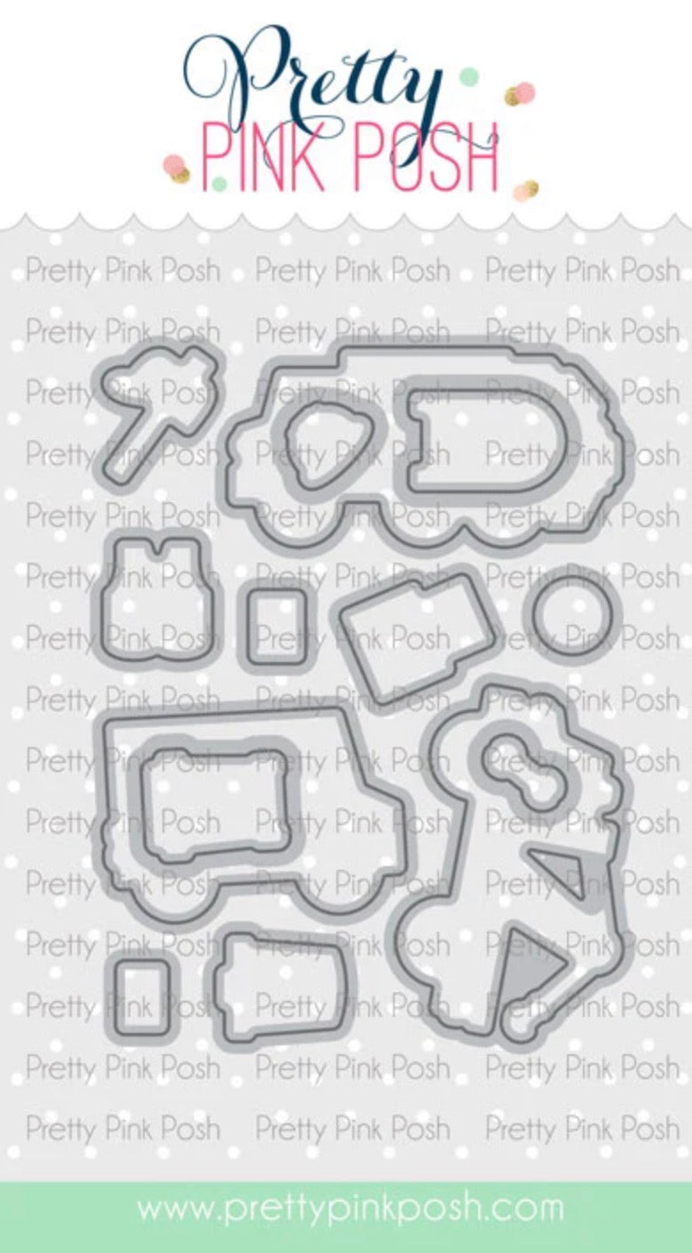 Pretty Pink Posh - Clear Stamp & Die Bundle - Utility Vehicles