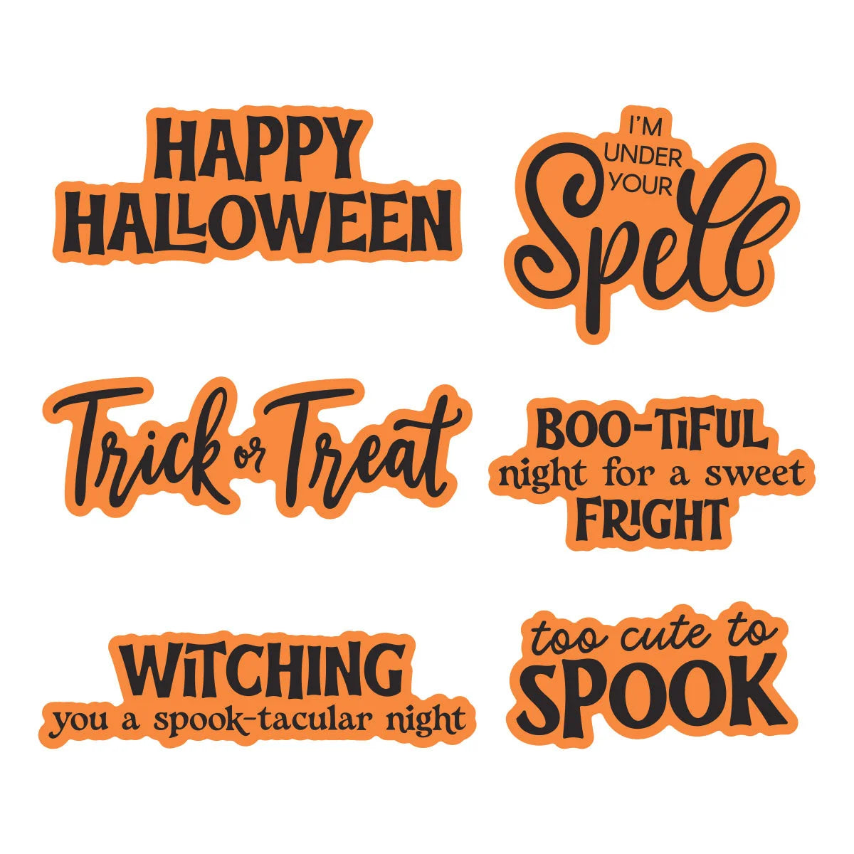 Spellbinders - Stamp & Die Cutting Set - Classic Mouse Trick-or-Treat Sentiments