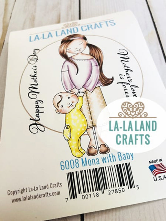 La-La Land Crafts - Rubber Stamps - Mona With Baby
