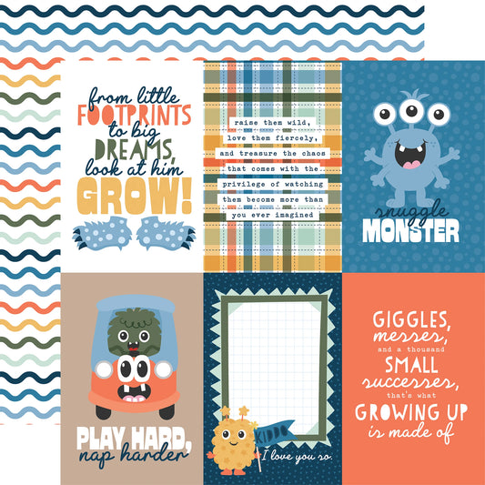 Echo Park - My Favorite Monster - 4x6 Journaling Cards