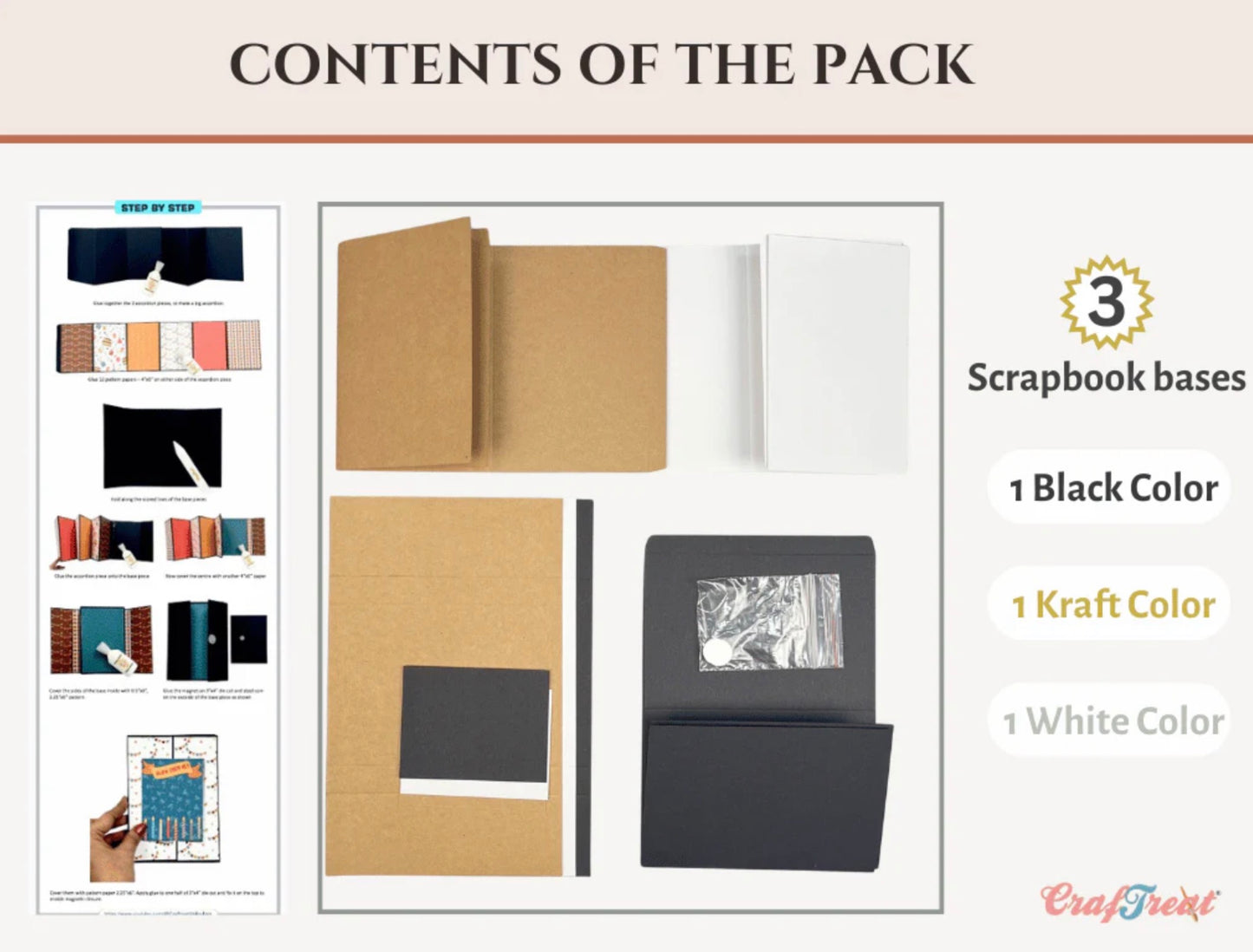 CrafTreat - Quick Folio Accordion - Black Kraft White