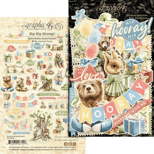 Graphic 45 - Ephemera Assortment - Hip Hip Hooray!