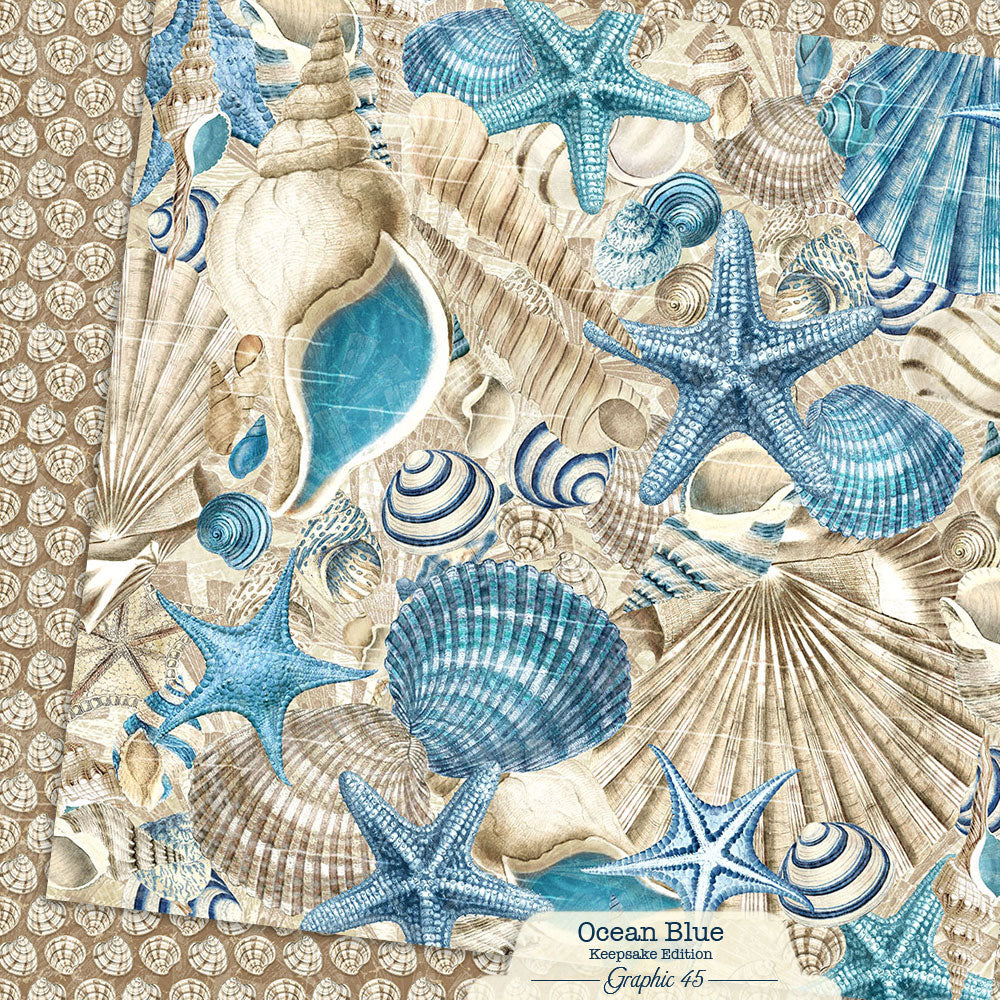 Graphic 45 - Keepsake Kit with Exclusive Metal Die-Set - Ocean Blue