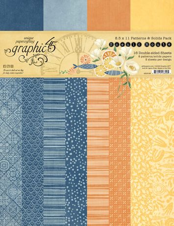 Graphic 45 - Scenic Route - 8.5x11 Patterns & Solids Pack
