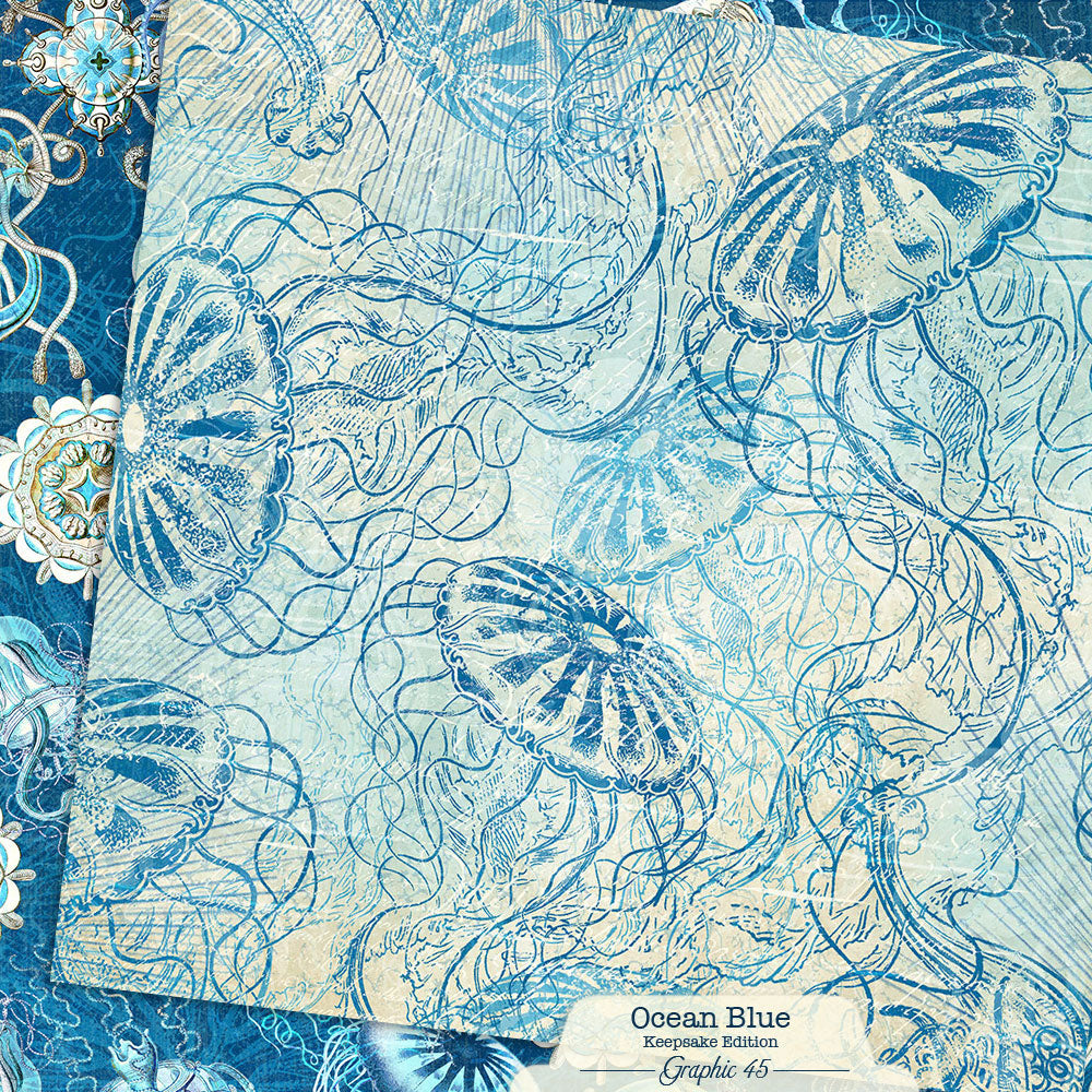 Graphic 45 - Keepsake Kit with Exclusive Metal Die-Set - Ocean Blue