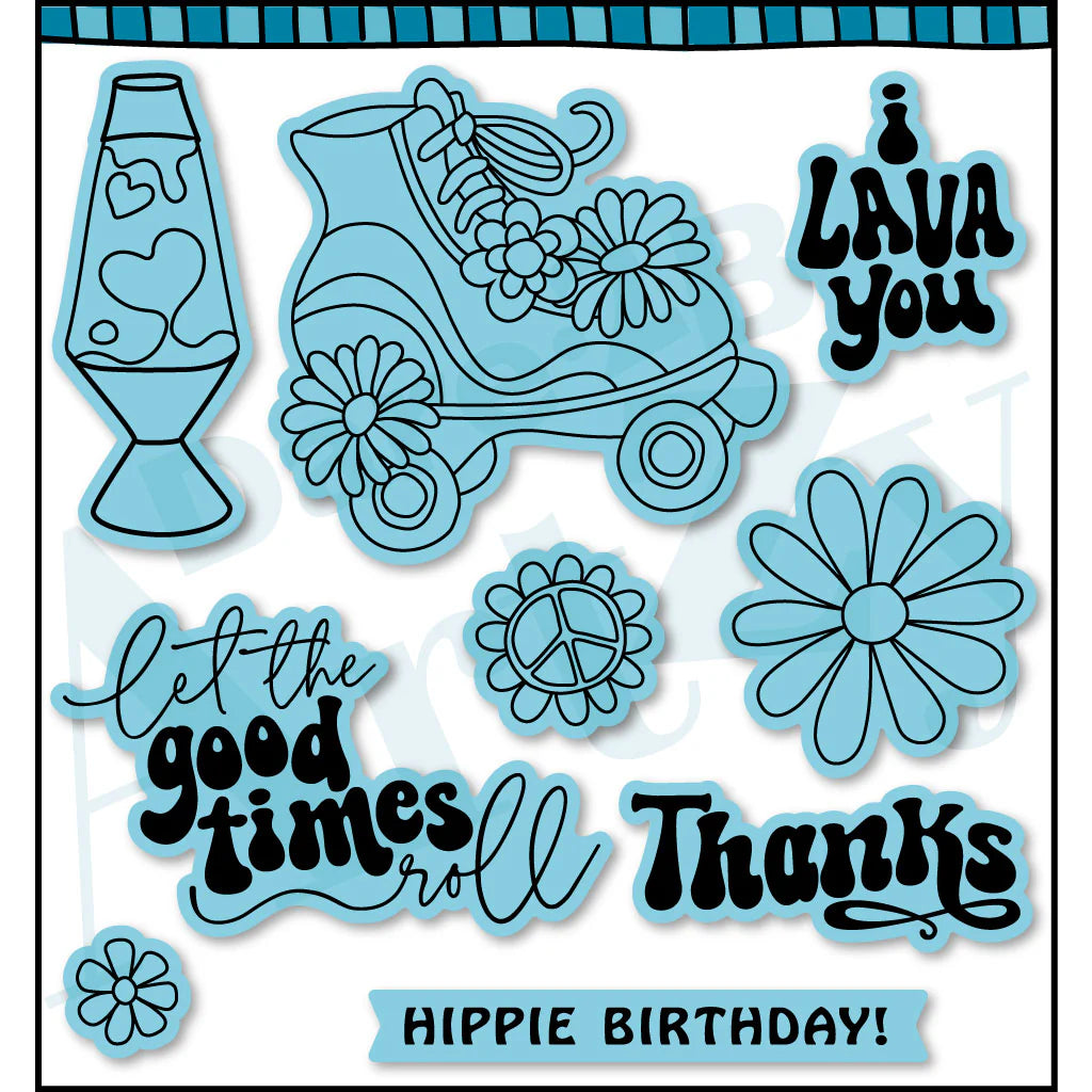 Dare 2B Artzy - Coordinating Clear Stamp and Die Set - Good Times Roll