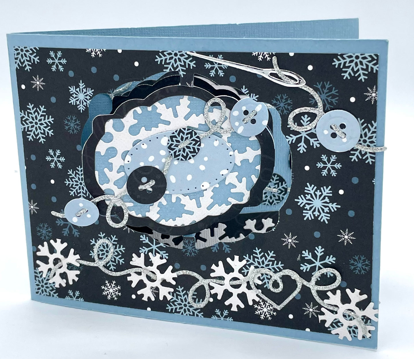 Karen Burniston - Card Kits - Winter Label Charm Card