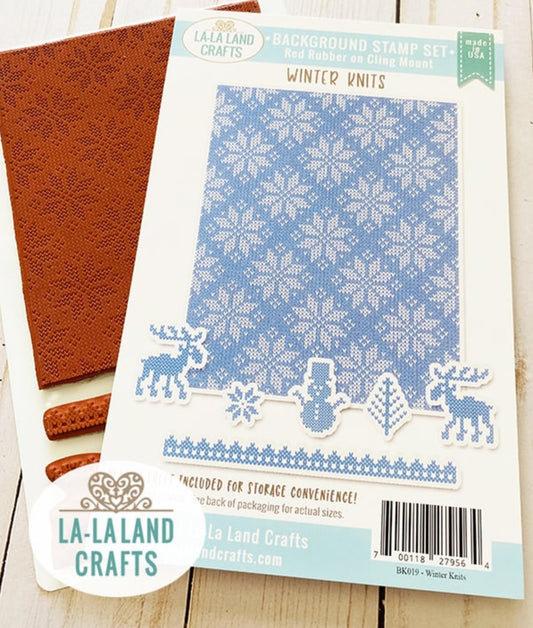 La-La Land Crafts - Background Stamp Set - Winter Knits