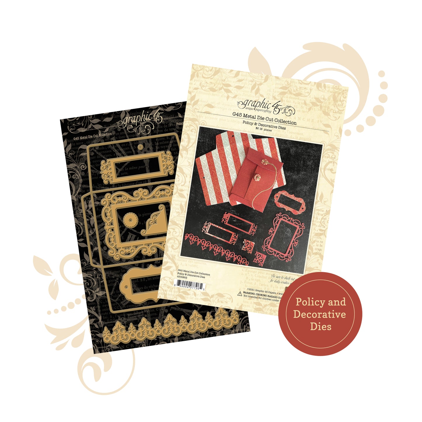 Graphic 45 - Die Set - Policy & Decorative