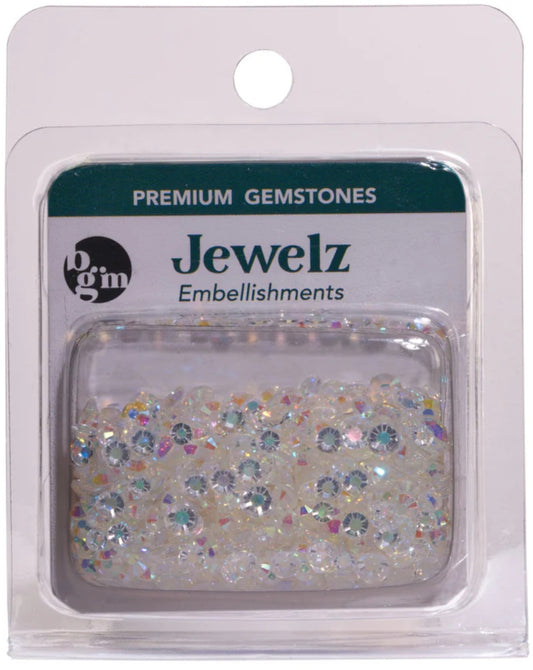 Buttons Galore - Jewelz Premium Gemstones - White