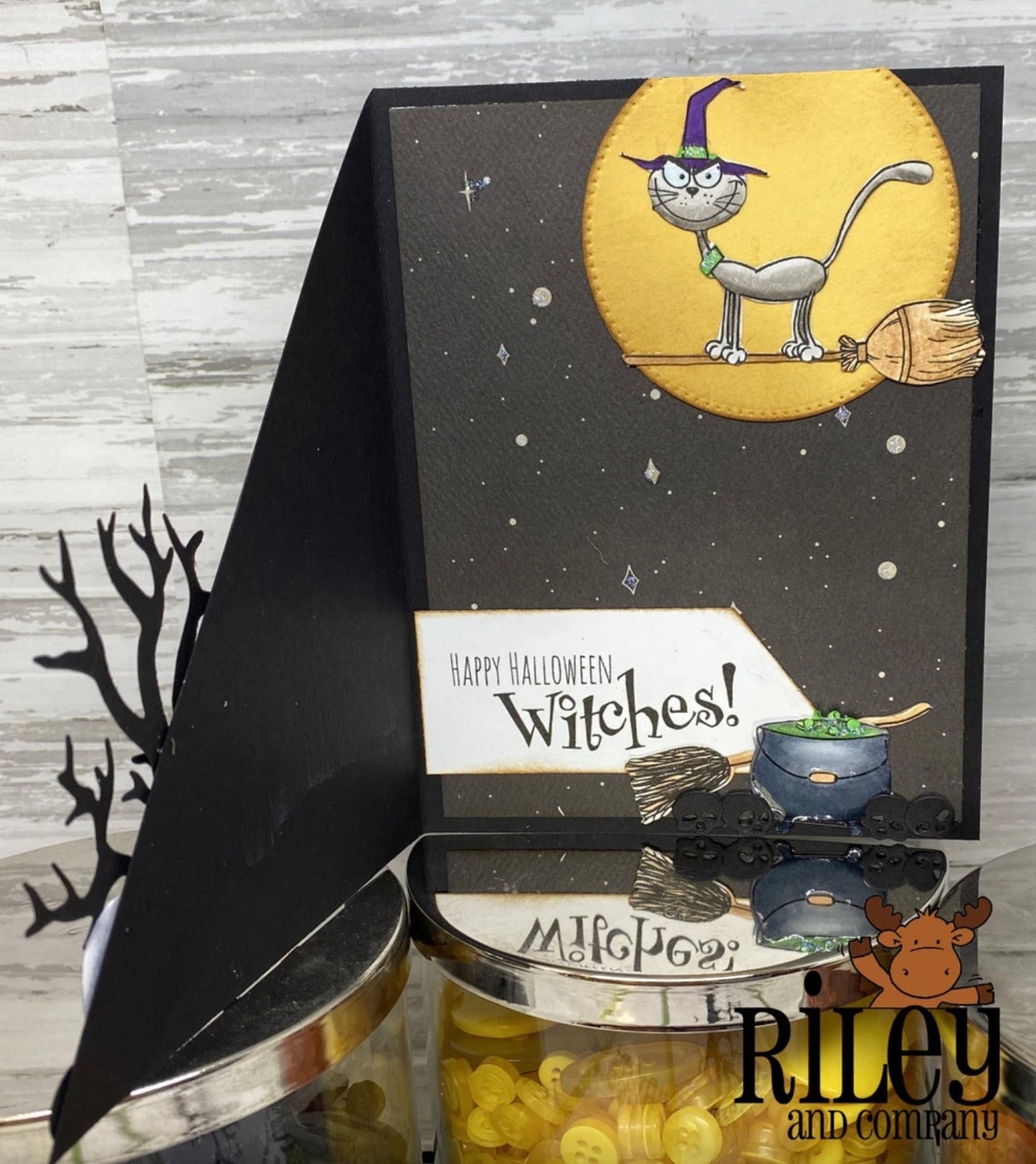 Riley and Co - Clear Stamps - Happy Halloween Witches