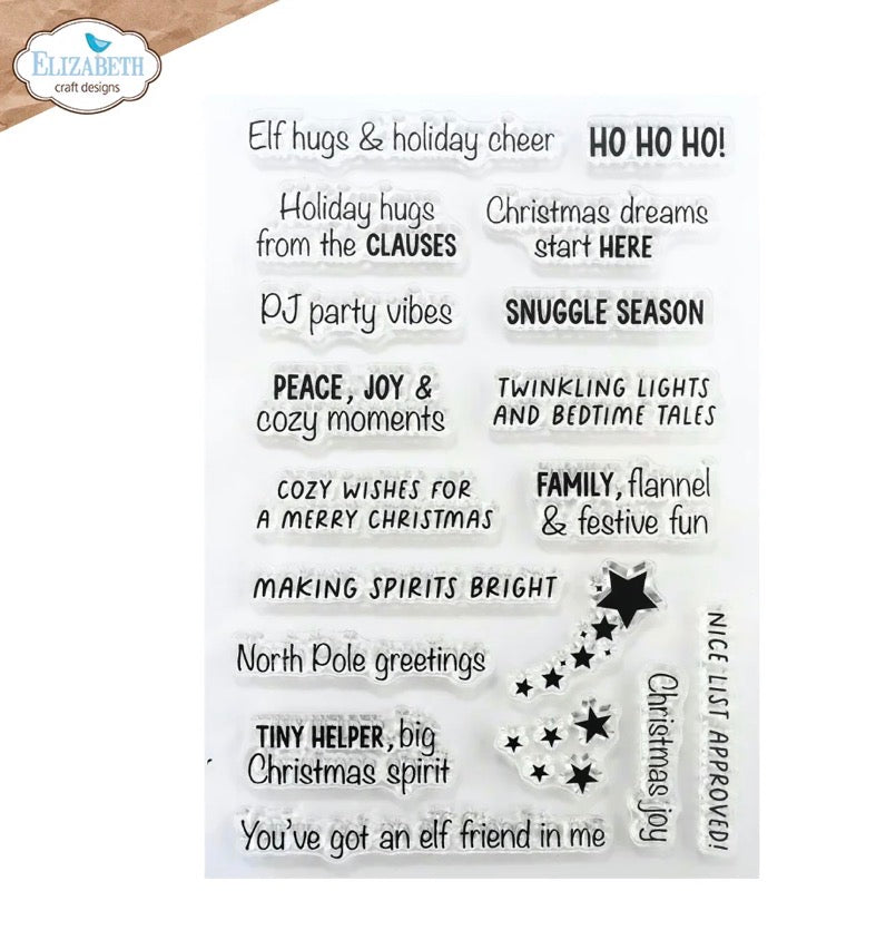 Elizabeth Craft Designs - Clear Stamps - Snuggle Season Sentiments