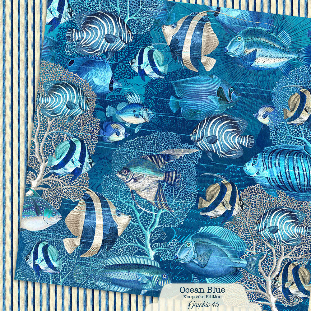 Graphic 45 - Keepsake Kit with Exclusive Metal Die-Set - Ocean Blue