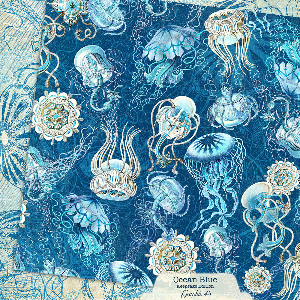 Graphic 45 - Keepsake Kit with Exclusive Metal Die-Set - Ocean Blue