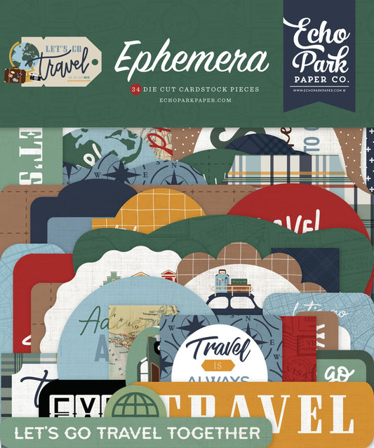 Echo Park - Let's Go Travel - Ephemera Die Cuts