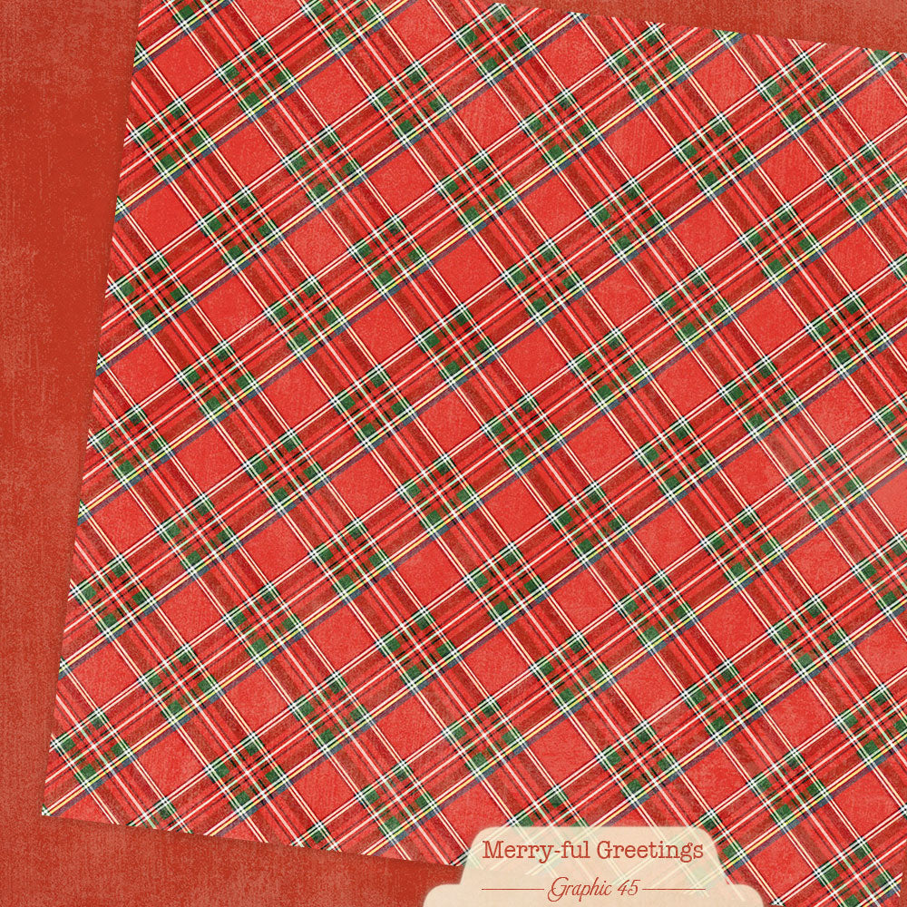 Graphic 45 - 12x12 Plaids, Stripes & Solids Pack - Merry-ful Greetings