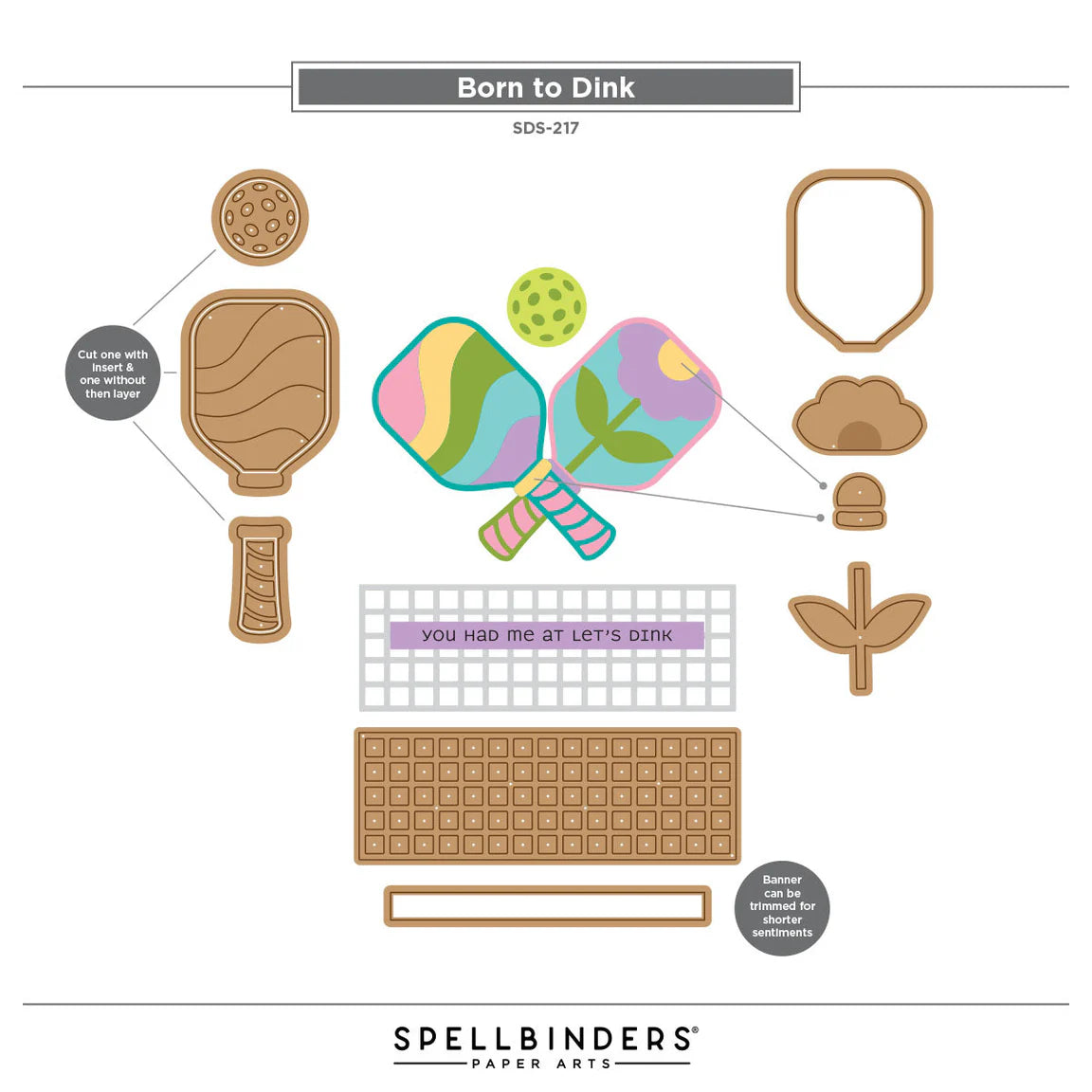 Spellbinders - Stamp & Die Cutting Set - Born To Dink