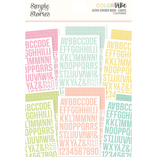 Simple Stories - colorVibe - Alpha Sticker Book - Lights