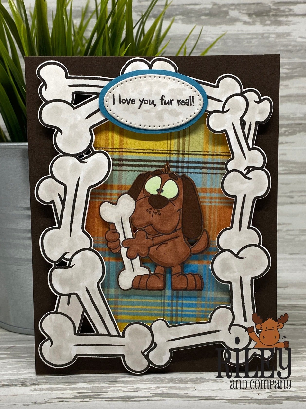 Riley and Co - Clear Stamps and Die Set - Dog Bone Frame