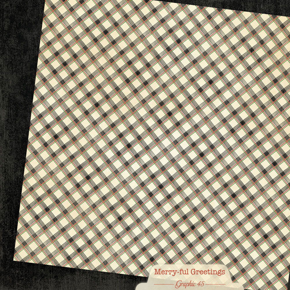 Graphic 45 - 12x12 Plaids, Stripes & Solids Pack - Merry-ful Greetings