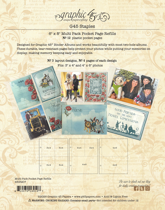 Graphic 45 - 6x8 Multi Pack Pocket Page Refills