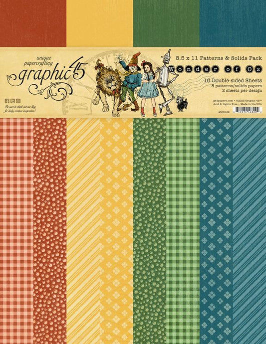 Graphic 45 - Wonder of Oz - 8.5x11 Patterns & Solids Pack