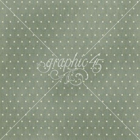 Graphic 45 - Always & Forever - Luxurious Green Pattern & Solid Sheet