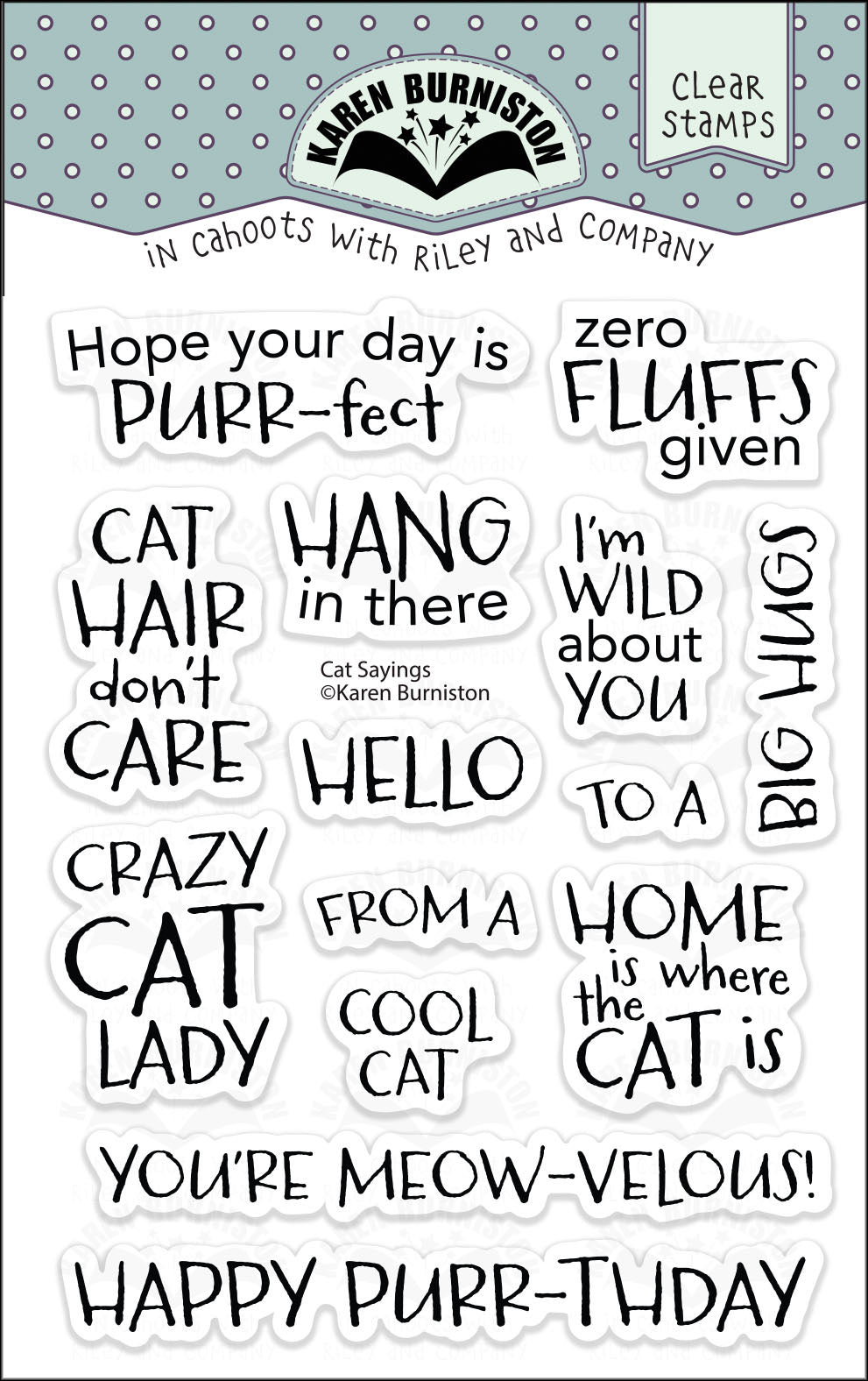 CS027 Karen Burniston - Clear Stamps - Cat Sayings