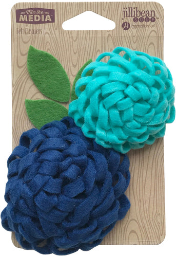 Hampton Art - Jillibean Soup Felt Flowers - Nosey Navy