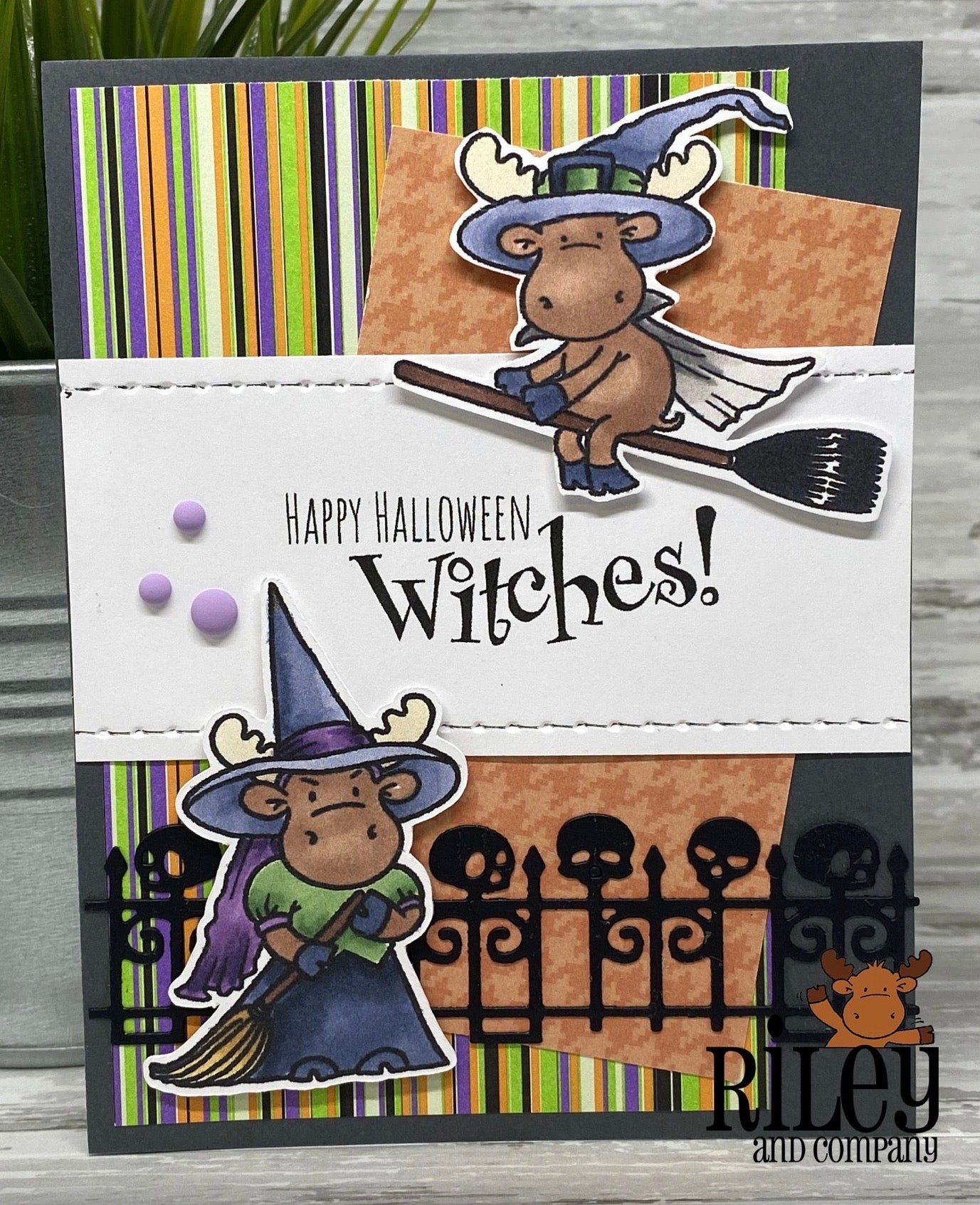 Riley and Co - Clear Stamps - Happy Halloween Witches