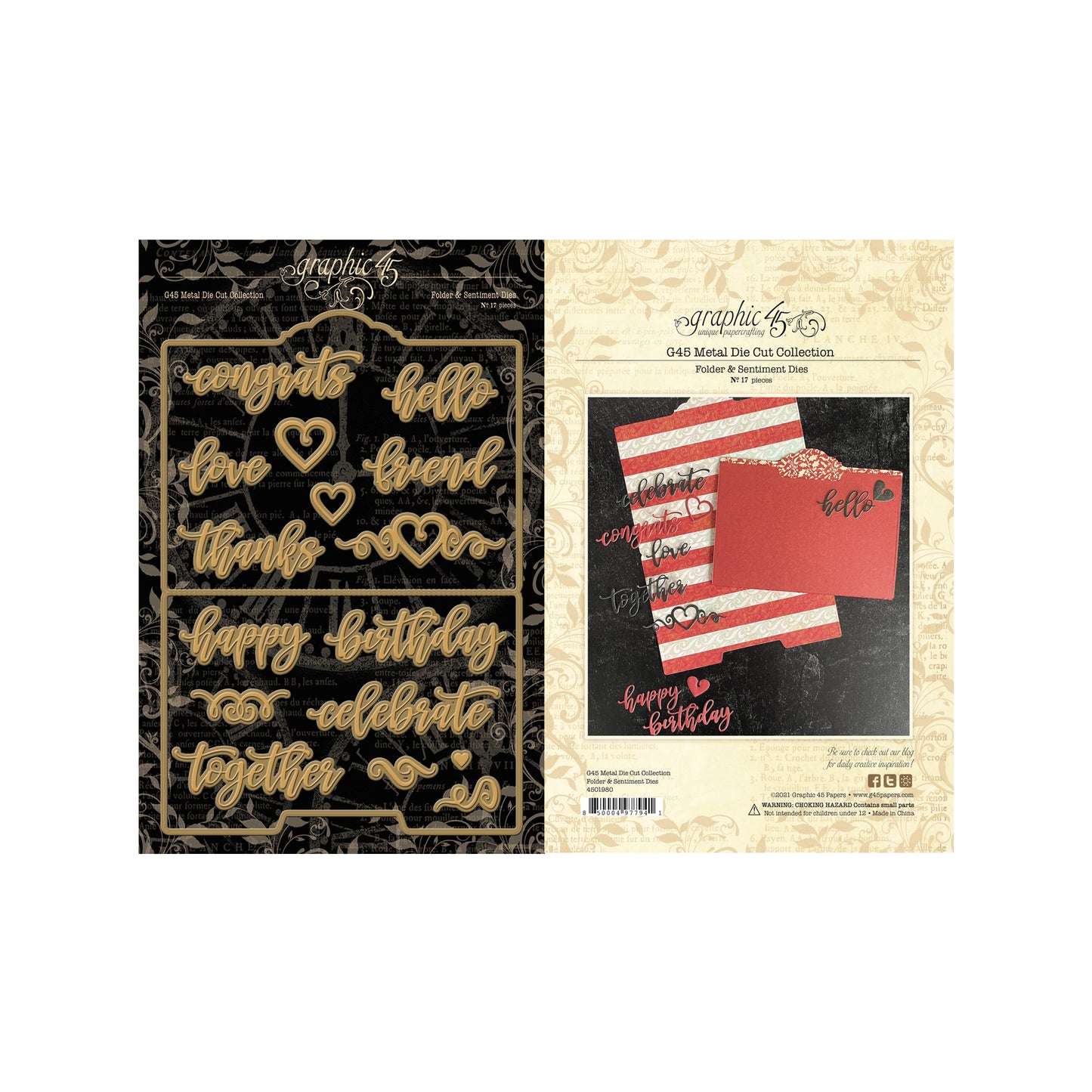 Graphic 45 - Die Set - Folder & Sentiment