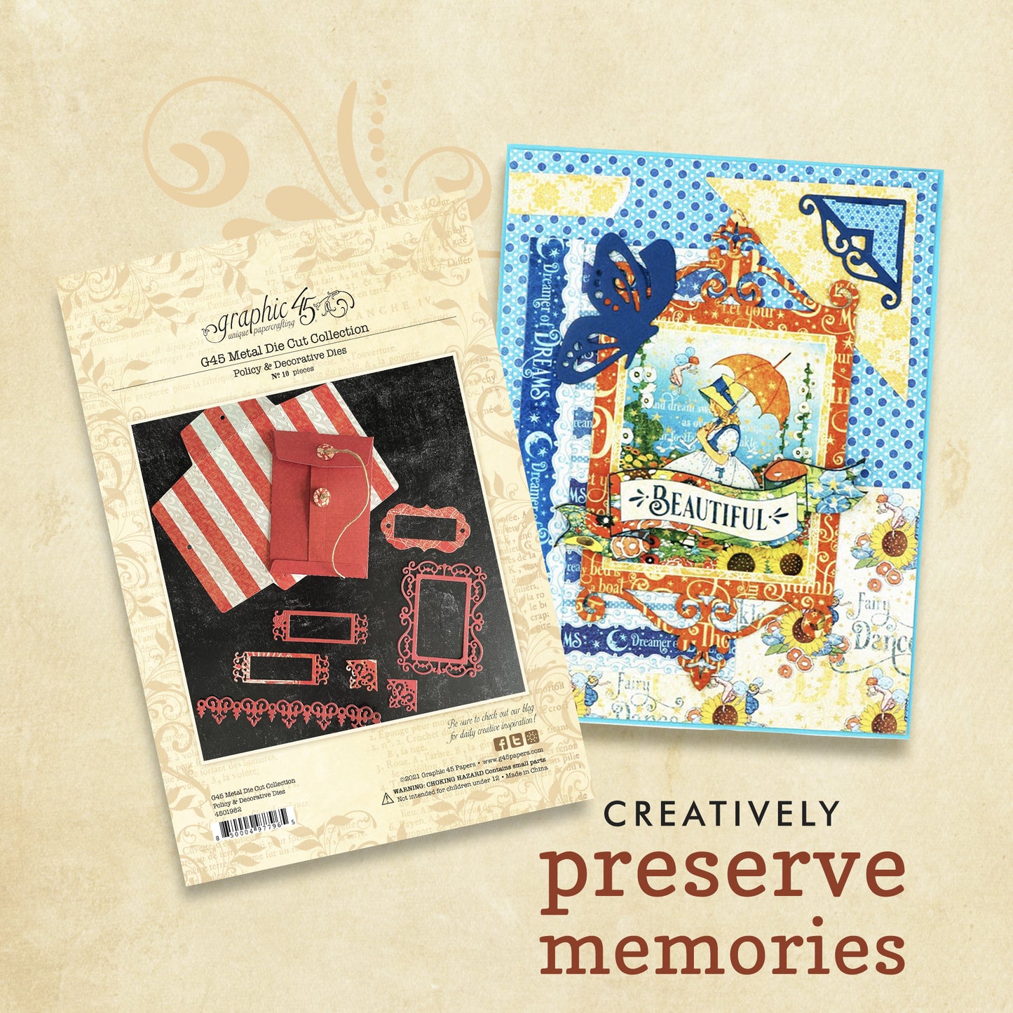 Graphic 45 - Die Set - Policy & Decorative